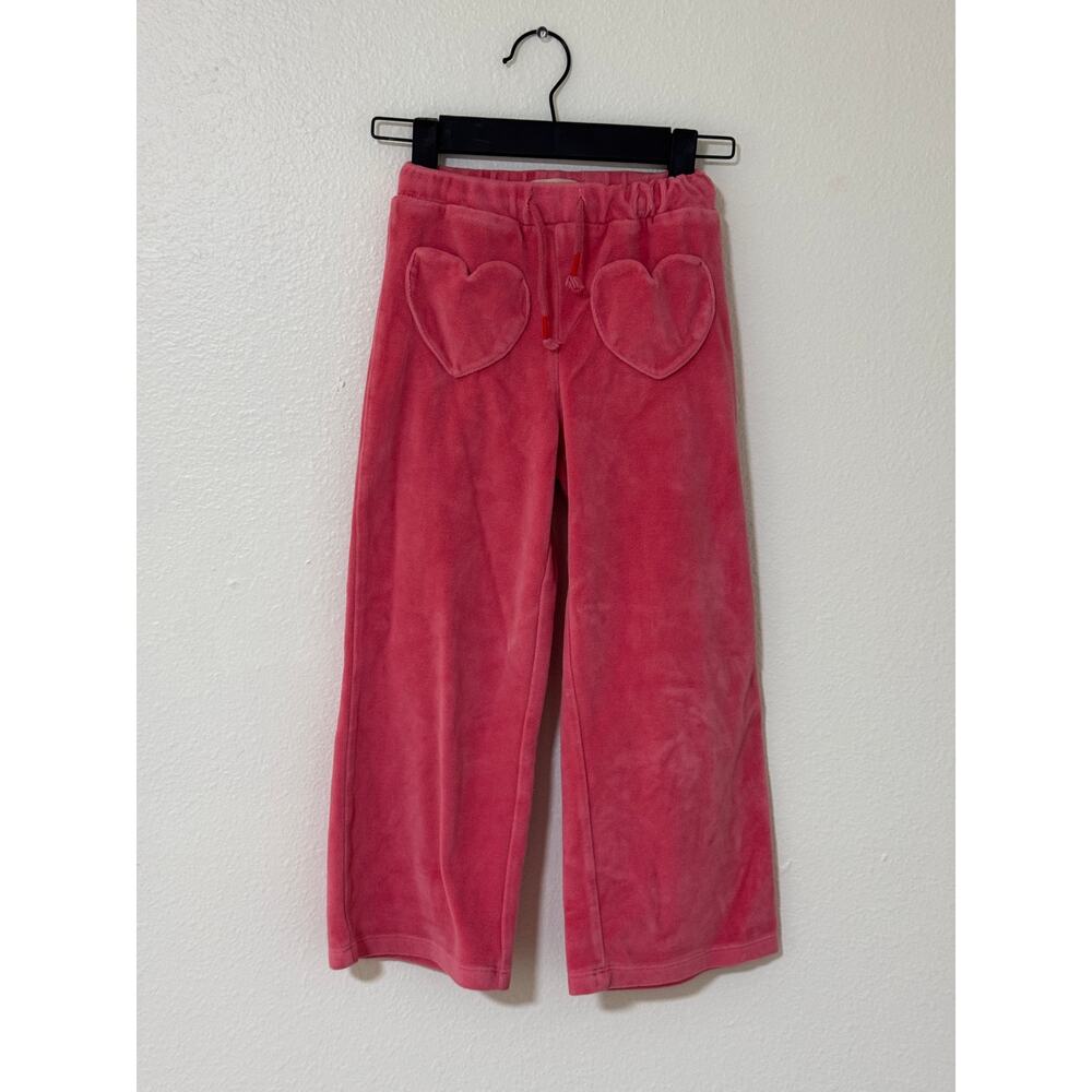 Mini Boden Girls Velour Pink Pants 6-7